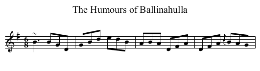 The Humours of Ballinahulla - staff notation