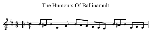 The Humours Of Ballinamult - staff notation