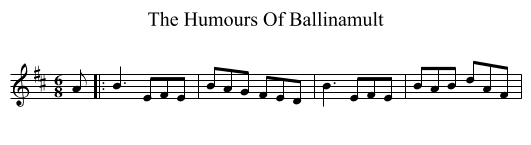 The Humours Of Ballinamult - staff notation