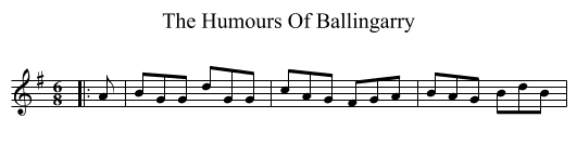 The Humours Of Ballingarry - staff notation