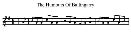 The Humours Of Ballingarry - staff notation