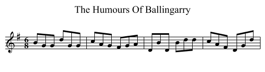 The Humours Of Ballingarry - staff notation