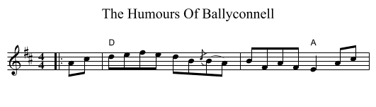 The Humours Of Ballyconnell - staff notation