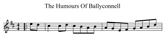 The Humours Of Ballyconnell - staff notation