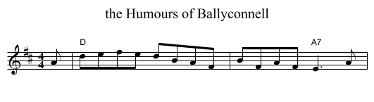 the Humours of Ballyconnell - staff notation