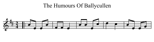 The Humours Of Ballycullen - staff notation