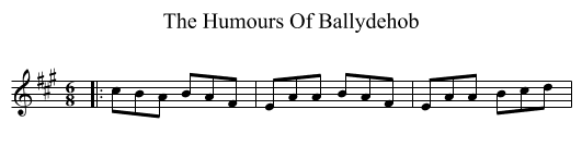 The Humours Of Ballydehob - staff notation
