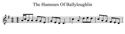 The Humours Of Ballyloughlin - staff notation
