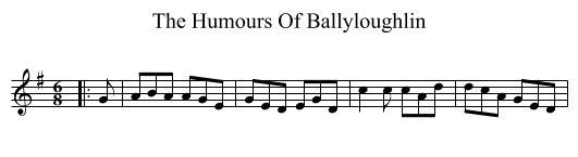 The Humours Of Ballyloughlin - staff notation