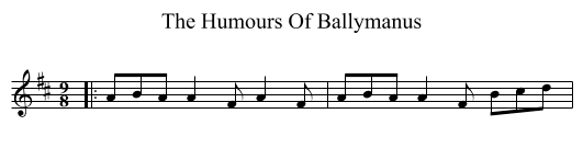 The Humours Of Ballymanus - staff notation