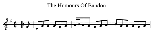 The Humours Of Bandon - staff notation