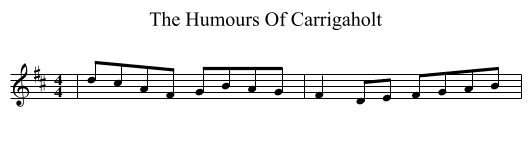 The Humours Of Carrigaholt - staff notation