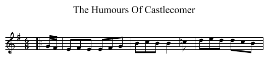 The Humours Of Castlecomer - staff notation