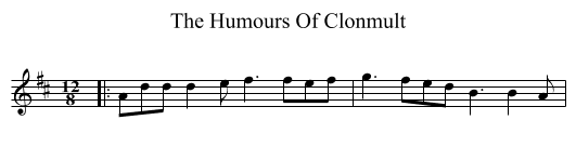 The Humours Of Clonmult - staff notation