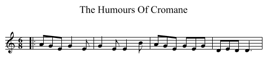 The Humours Of Cromane - staff notation