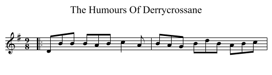 The Humours Of Derrycrossane - staff notation