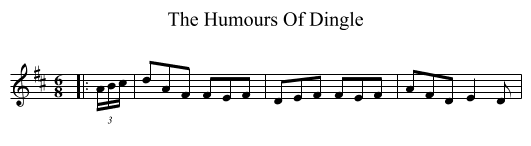 The Humours Of Dingle - staff notation