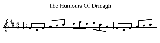 The Humours Of Drinagh - staff notation