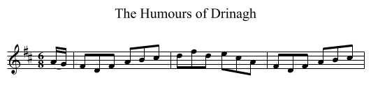 The Humours of Drinagh - staff notation