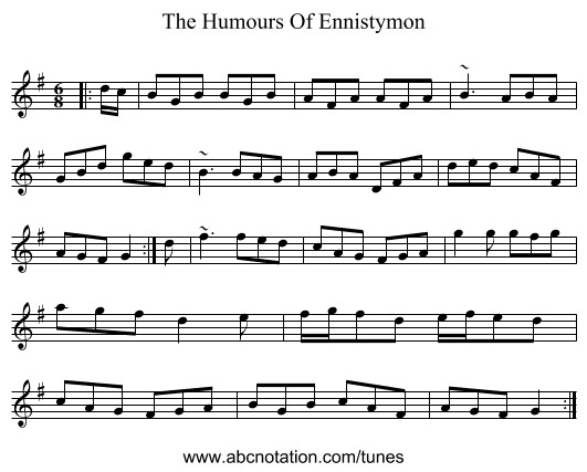 The Humours Of Ennistymon - staff notation