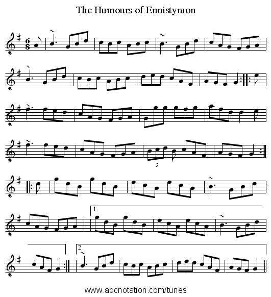 The Humours of Ennistymon - staff notation