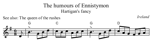 The humours of Ennistymon - staff notation