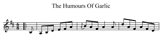 The Humours Of Garlic - staff notation