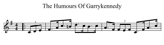 The Humours Of Garrykennedy - staff notation