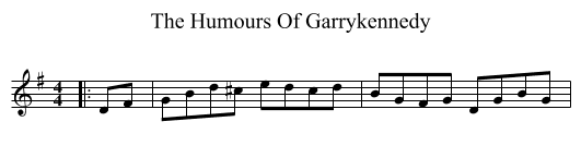 The Humours Of Garrykennedy - staff notation