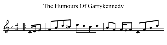 The Humours Of Garrykennedy - staff notation
