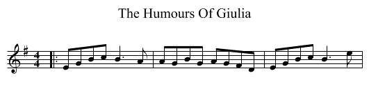 The Humours Of Giulia - staff notation