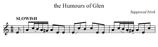 the Humours of Glen - staff notation
