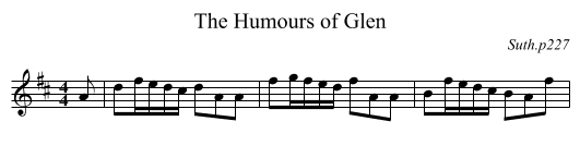 The Humours of Glen - staff notation