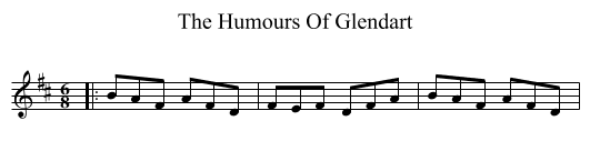 The Humours Of Glendart - staff notation