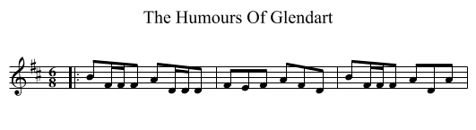 The Humours Of Glendart - staff notation