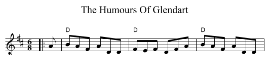 The Humours Of Glendart - staff notation