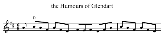 the Humours of Glendart - staff notation