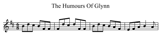 The Humours Of Glynn - staff notation