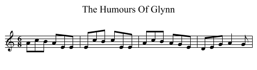 The Humours Of Glynn - staff notation