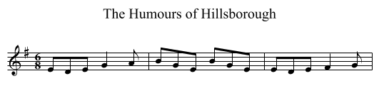 The Humours of Hillsborough - staff notation