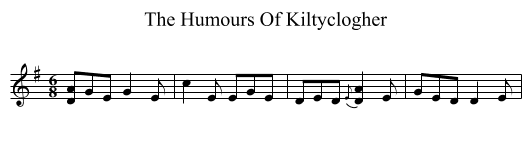 The Humours Of Kiltyclogher - staff notation