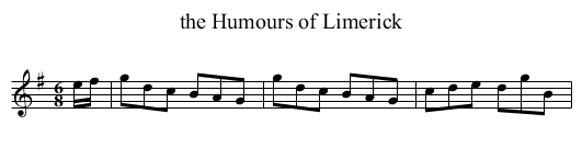 the Humours of Limerick - staff notation