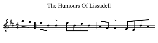 The Humours Of Lissadell - staff notation