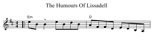 The Humours Of Lissadell - staff notation