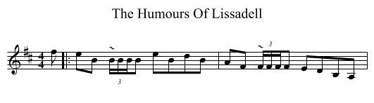 The Humours Of Lissadell - staff notation