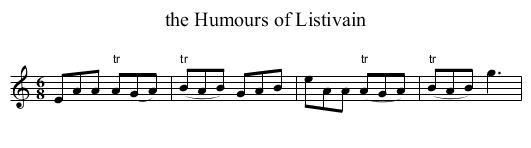 the Humours of Listivain - staff notation