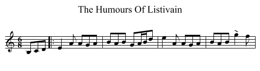 The Humours Of Listivain - staff notation