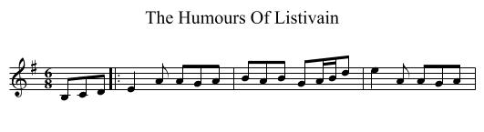 The Humours Of Listivain - staff notation