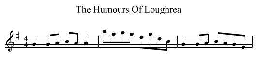 The Humours Of Loughrea - staff notation