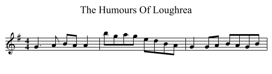 The Humours Of Loughrea - staff notation